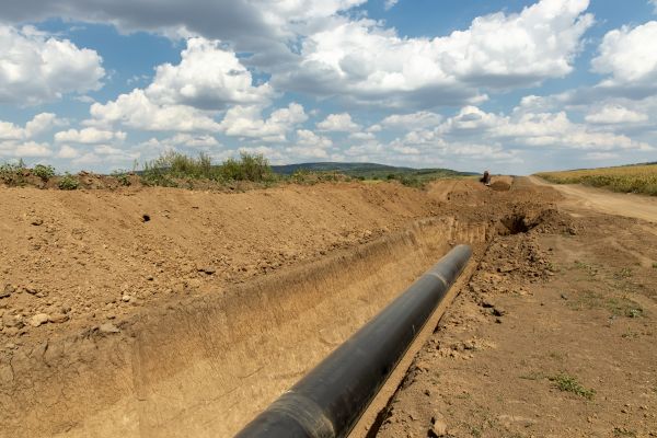 Gas Line Trenching in East Lansing
