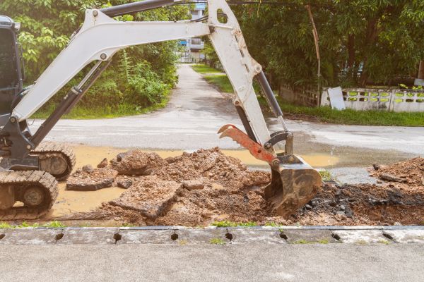 Water Line Excavation in East Lansing